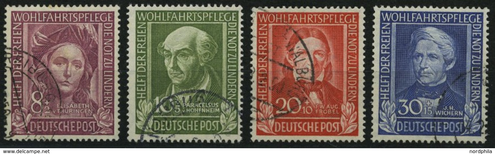 BUNDESREPUBLIK 117-20 O, 1949, Helfer Der Menschheit, üblich Gezähnter Prachtsatz, Mi. 170.- - Usados