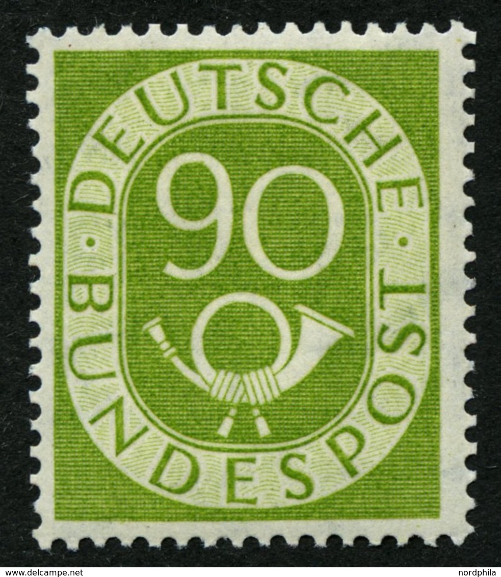 BUNDESREPUBLIK 138 **, 1952, 90 Pf. Posthorn, Pracht, Mi. 550.- - Usados