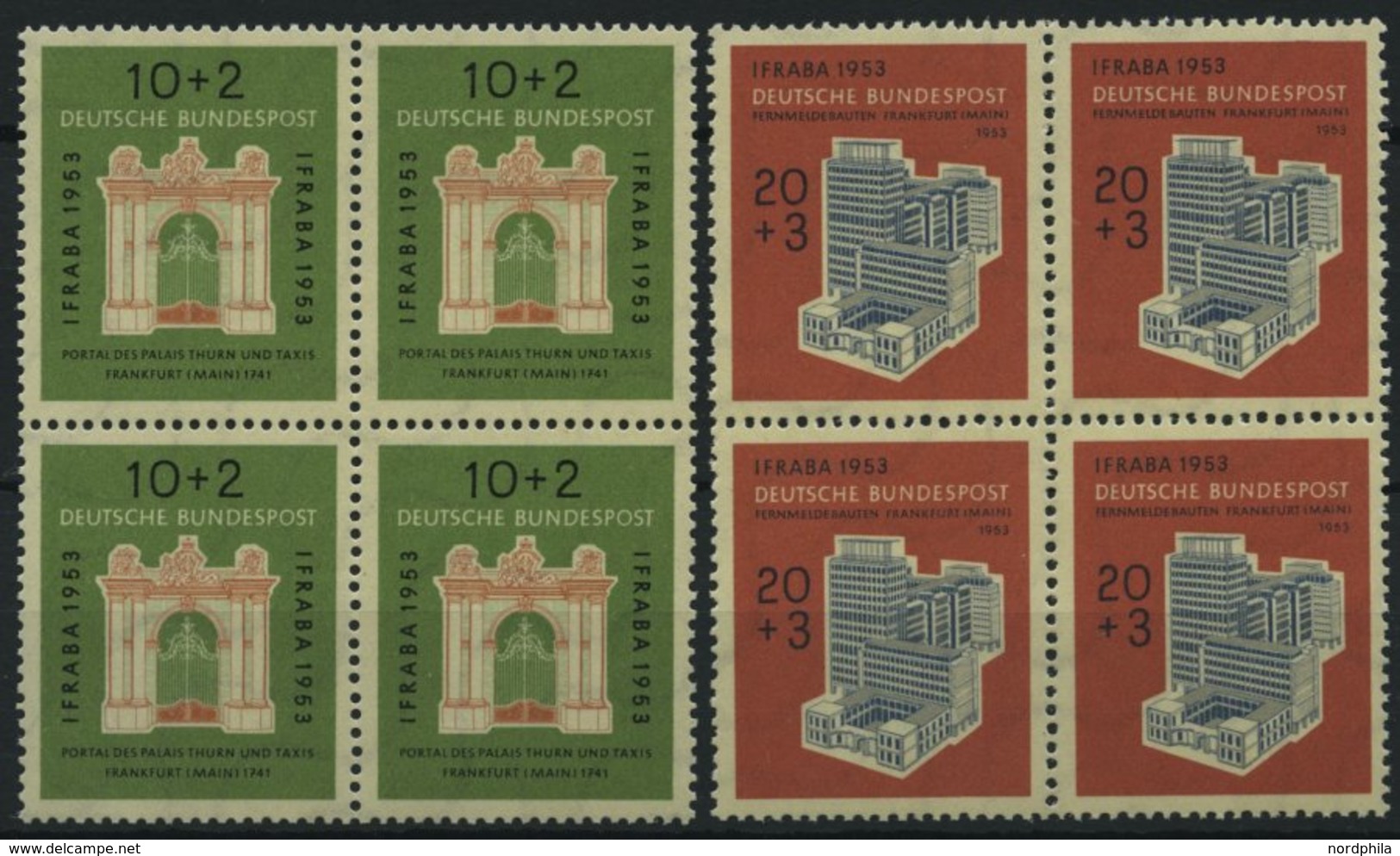 BUNDESREPUBLIK 171/2 VB **, 1953, IFRABA In Viererblocks, Pracht, Mi. 200.- - Usados