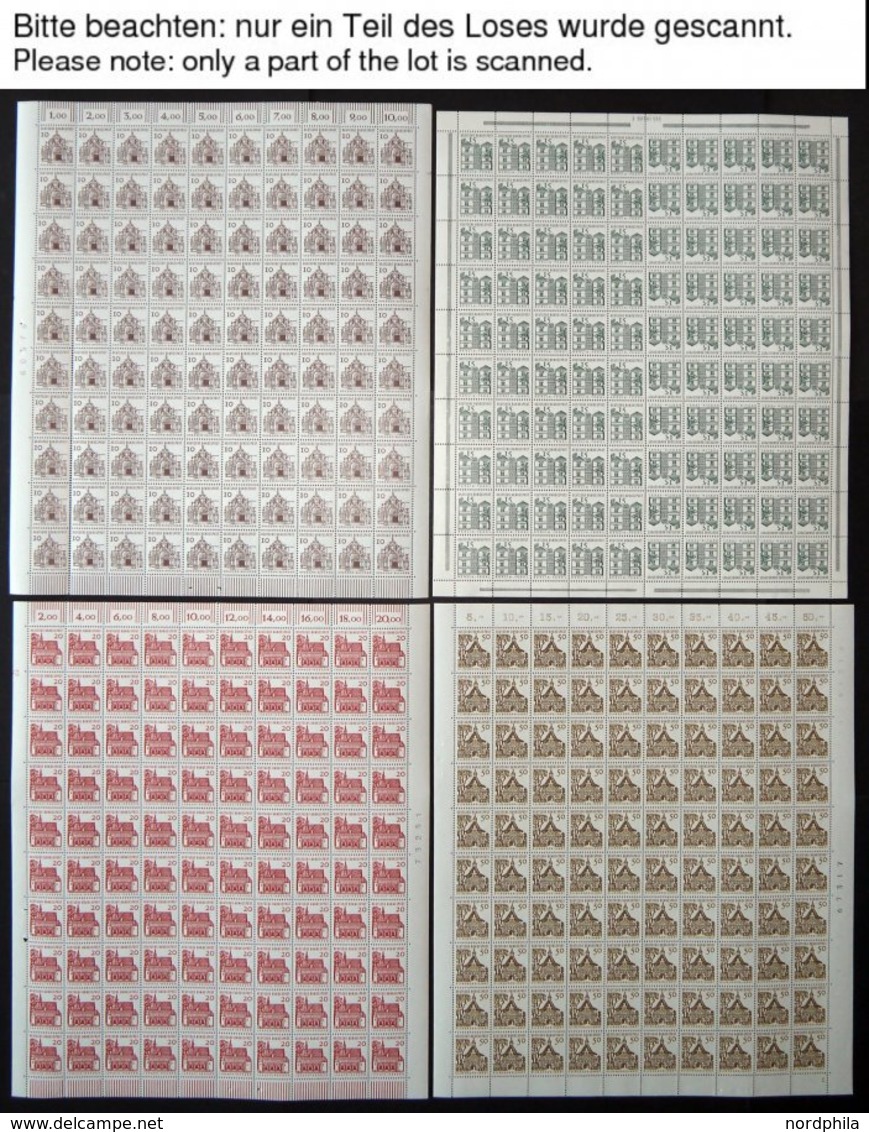 BUNDESREPUBLIK 454-61 **, 1964, Bauwerke In Bogen (100) Mit Druckereizeichen Bzw. Bogenzählnummer, Pracht (10 Pf. Etwas  - Usados