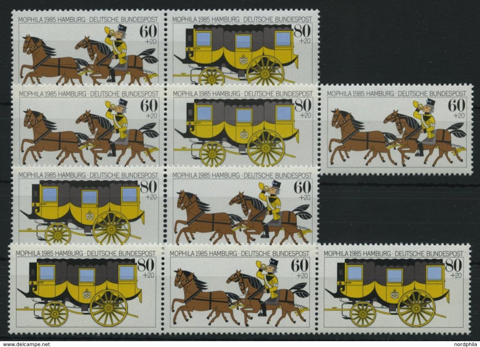 BUNDESREPUBLIK 1255/6 **,Brief , 1985, MOPHILA, Alle 4 Zusammendrucke Postfrisch Und Auf Privaten FDC`s, Pracht - Usados