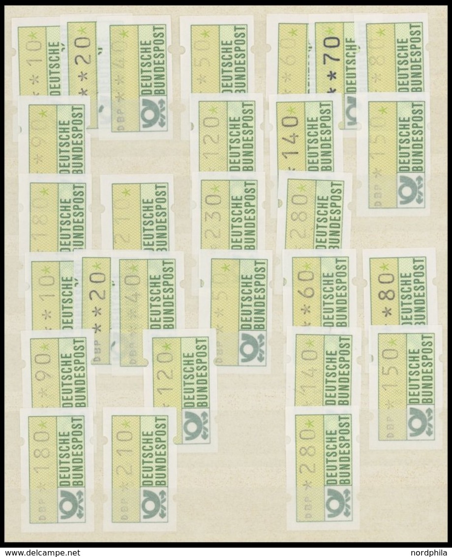 AUTOMATENMARKEN A **, 1981/2, Postfrische Partie Automatenmarken, Dabei Komplette Sätze, Ergänzungswerte, Rückseitige Zä - Timbres De Distributeurs [ATM]