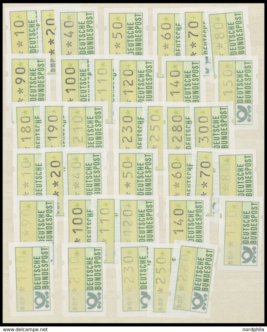 AUTOMATENMARKEN A **, 1981/2, Postfrische Partie Automatenmarken, Dabei Komplette Sätze, Ergänzungswerte, Rückseitige Zä - Viñetas De Franqueo [ATM]