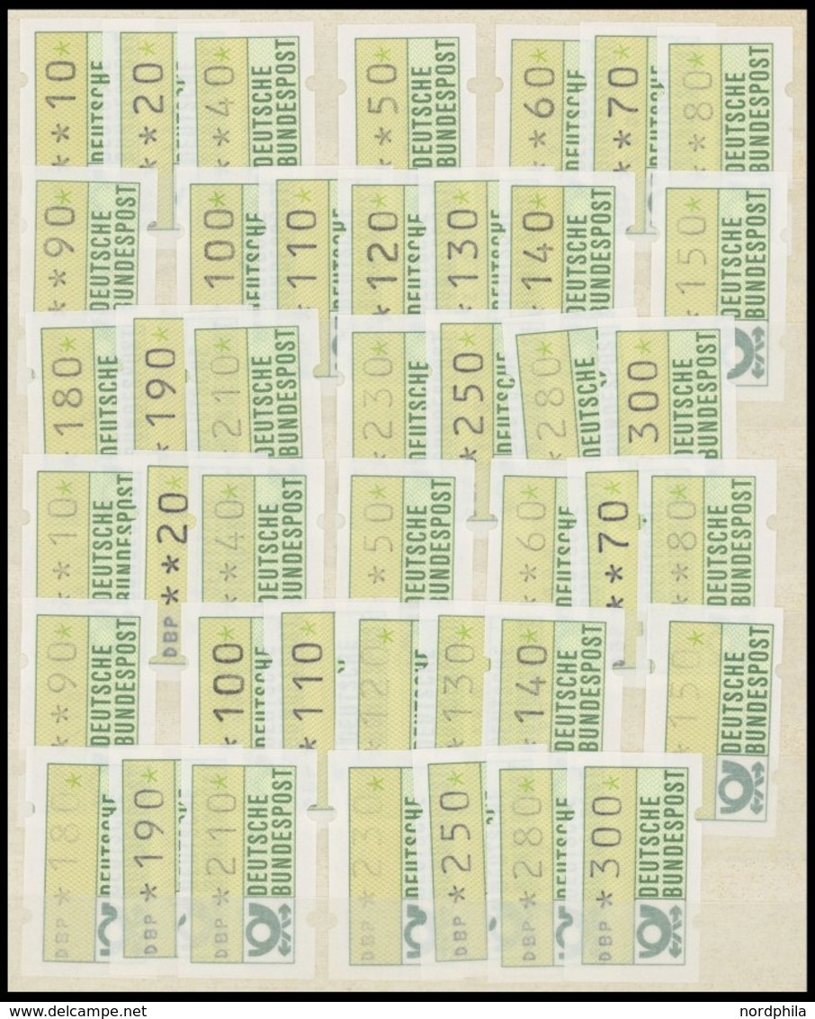 AUTOMATENMARKEN A **, 1981/2, Postfrische Partie Automatenmarken, Dabei Komplette Sätze, Ergänzungswerte, Rückseitige Zä - Viñetas De Franqueo [ATM]