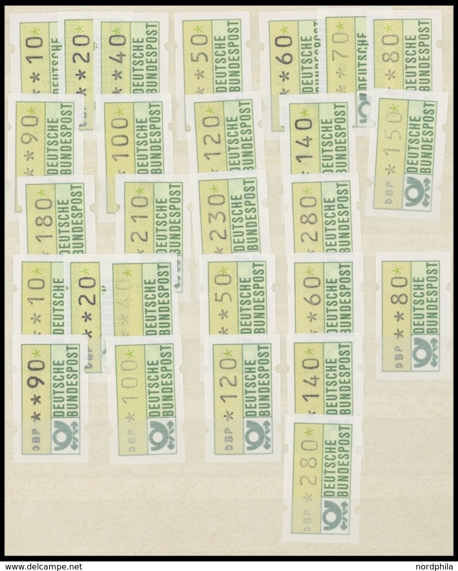 AUTOMATENMARKEN A **, 1981/2, Postfrische Partie Automatenmarken, Dabei Komplette Sätze, Ergänzungswerte, Rückseitige Zä - Machine Labels [ATM]