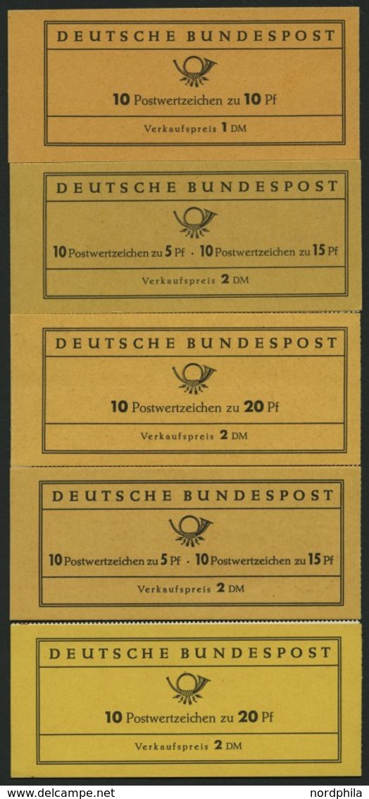 MARKENHEFTCHEN MH 7-11 **, 1961-66, 5 Markenheftchen Komplett, Pracht, Mi. 155.- - Andere & Zonder Classificatie