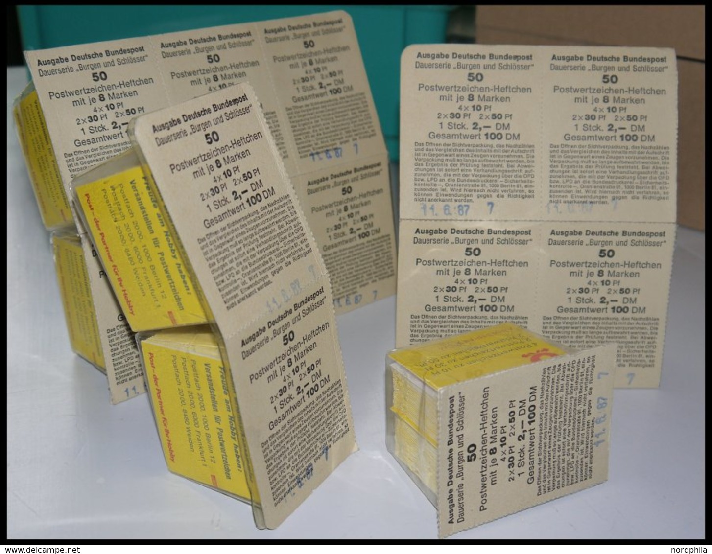 ZUSAMMENDRUCKE MH 22af **, 1980, 650 Markenheftchen Burgen Und Schlösser, Originalverpackt In 13 Blistern, Kontrolldatum - Andere & Zonder Classificatie