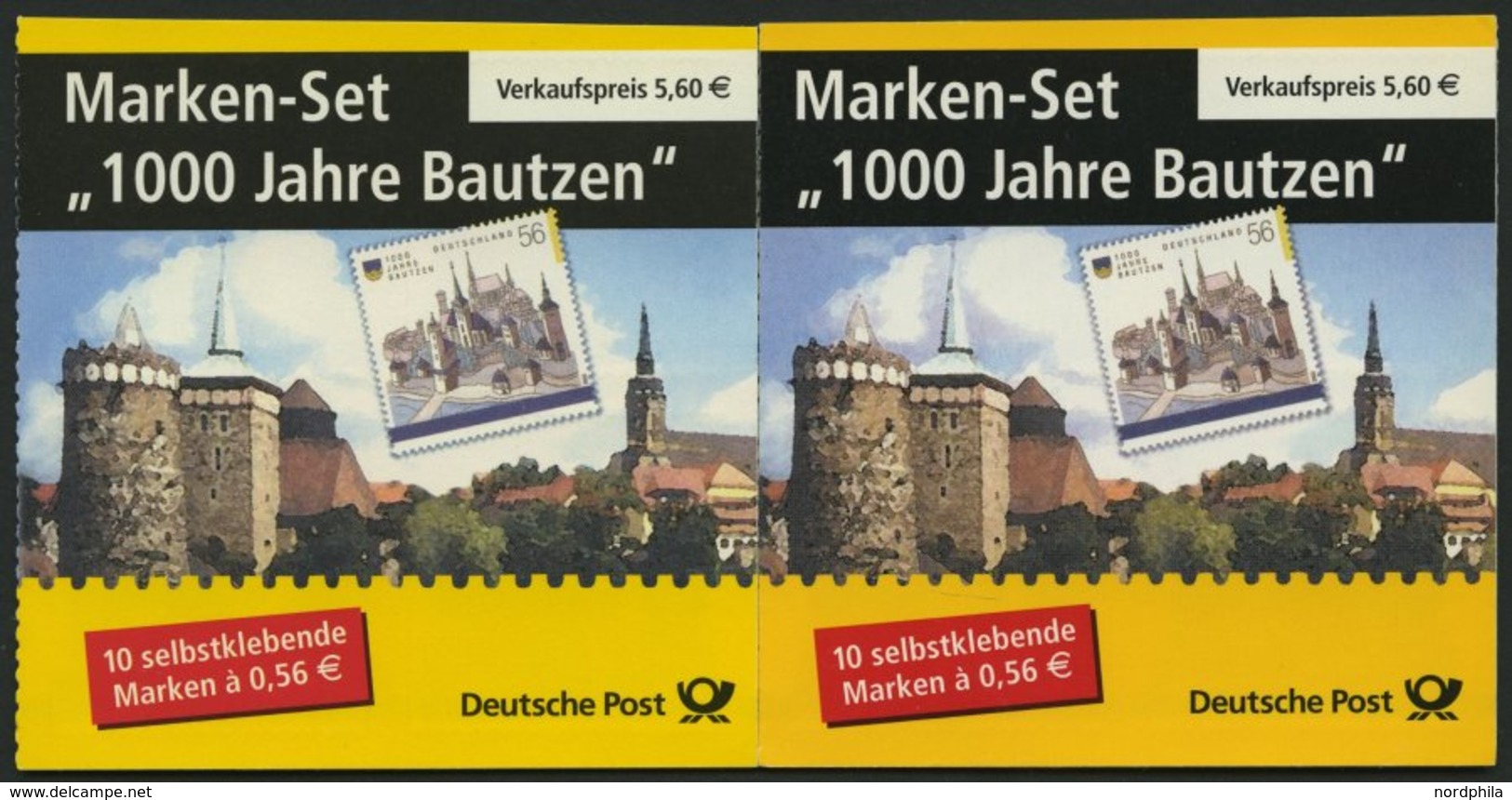 MARKENHEFTCHEN MH 48a,b **, 2002, Markenheftchen 100 Jahre Bautzen, Beide Typen, Pracht, Mi. 60.- - Autres & Non Classés