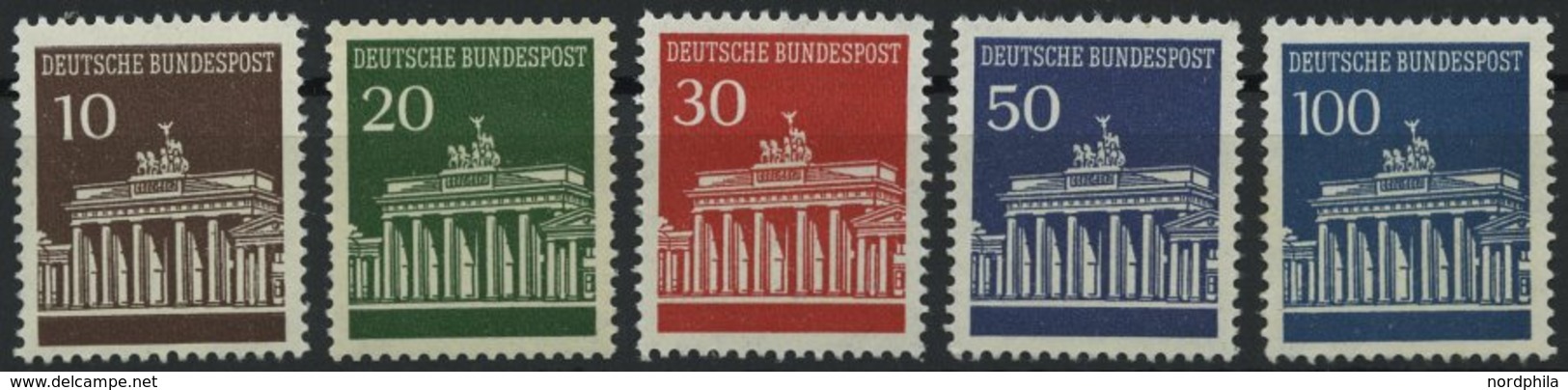 ROLLENMARKEN 506-10v,wR **, 1966, Brandenburger Tor, Einzelne Rollenmarken Mit Geraden Und Ungeraden Nummern, Sowie Beid - Francobolli In Bobina