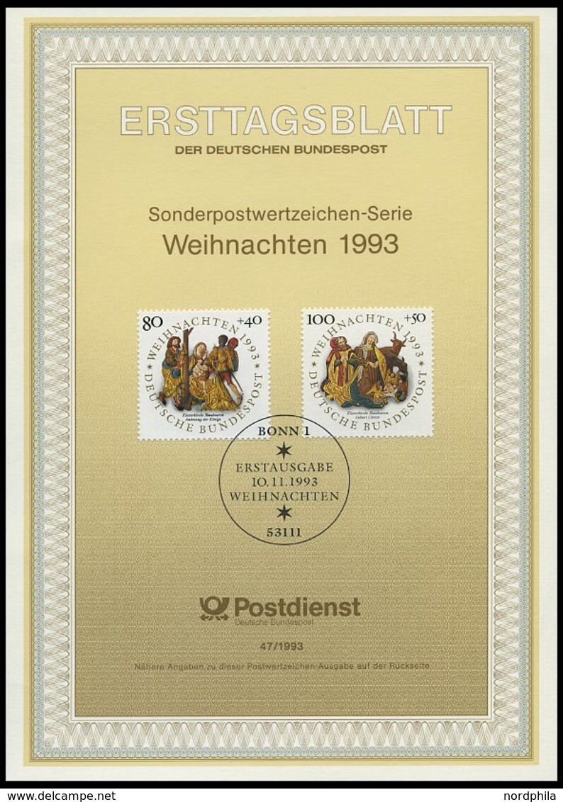 ERSTTAGSBLÄTTER 1645-1708 BrfStk, 1993, Kompletter Jahrgang, ETB 1 - 47/93, Pracht - Andere & Zonder Classificatie