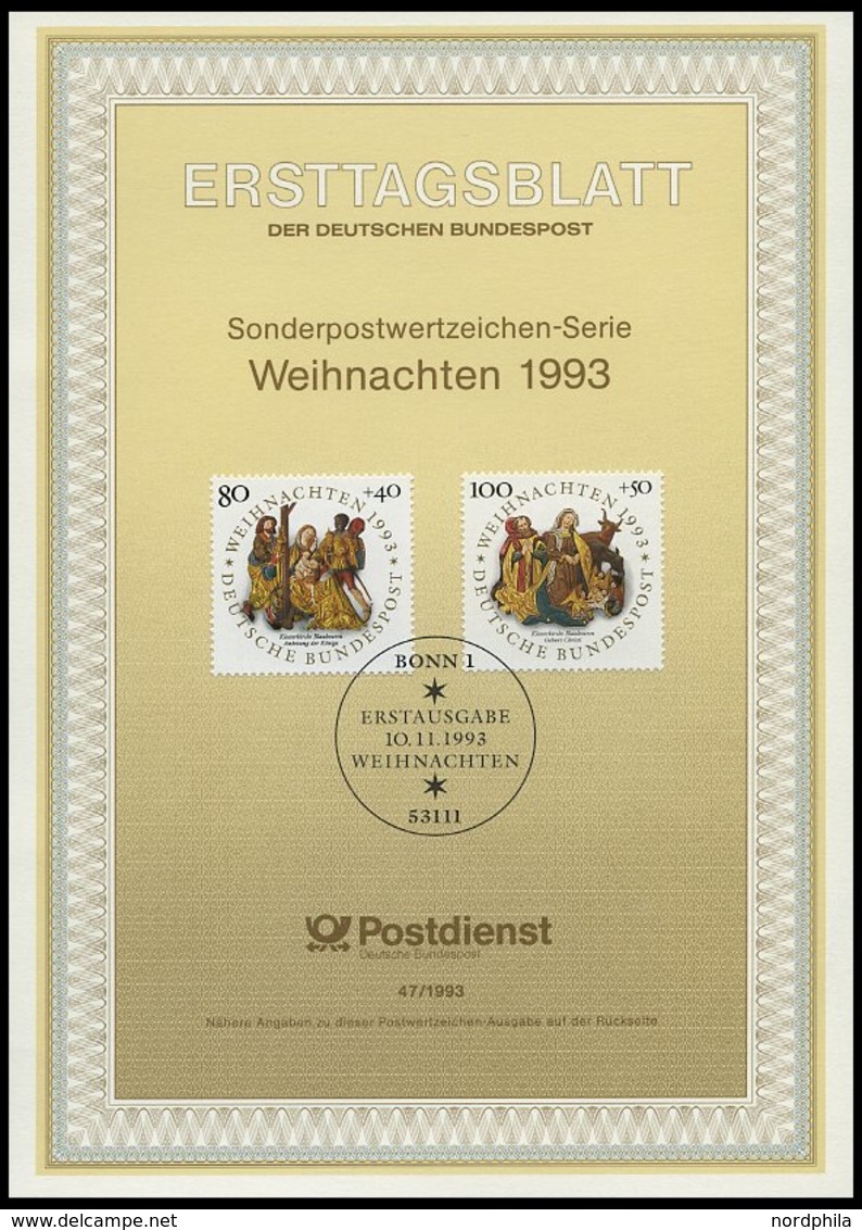 ERSTTAGSBLÄTTER 1645-1708 BrfStk, 1993, Kompletter Jahrgang, ETB 1 - 47/93, Pracht - Altri & Non Classificati