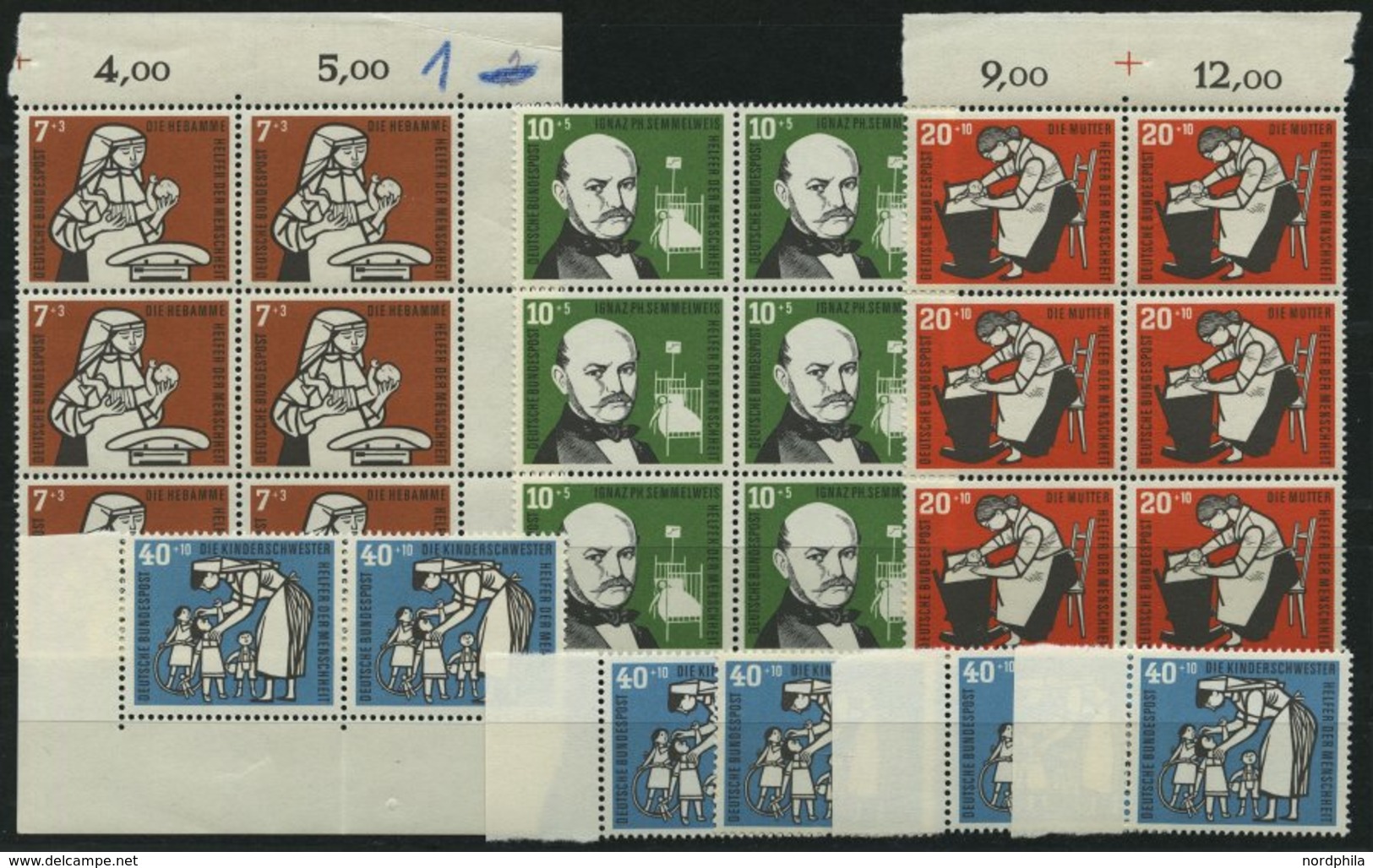 ENGROS 243-46 **, 1956, Kinderpflege, 6 Prachtsätze, Mi. 120.- - Errors & Oddities