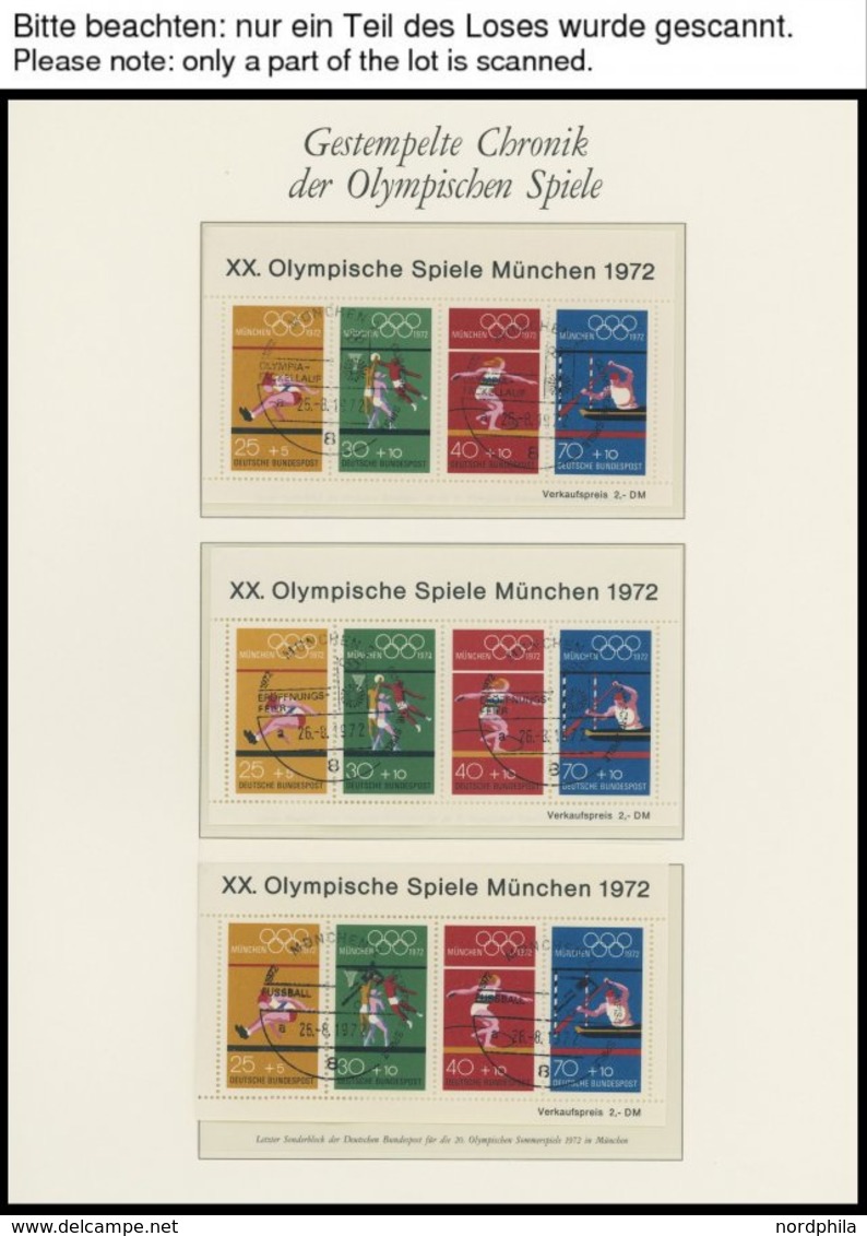 ENGROS Bl. 8 O, 1972, Block Olympische Spiele, 54x Mit Verschiedenen Sonderstempeln Olympische Spiele Im Borek Spezialal - Plaatfouten En Curiosa