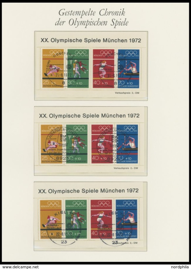 ENGROS Bl. 8 O, 1972, Block Olympische Spiele, 54x Mit Verschiedenen Sonderstempeln Olympische Spiele Im Borek Spezialal - Errors & Oddities