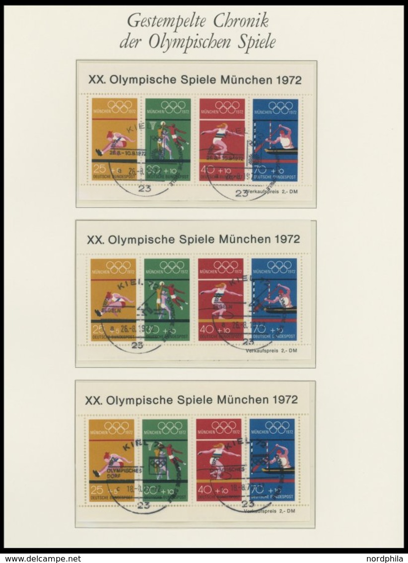 ENGROS Bl. 8 O, 1972, Block Olympische Spiele, 54x Mit Verschiedenen Sonderstempeln Olympische Spiele Im Borek Spezialal - Plaatfouten En Curiosa