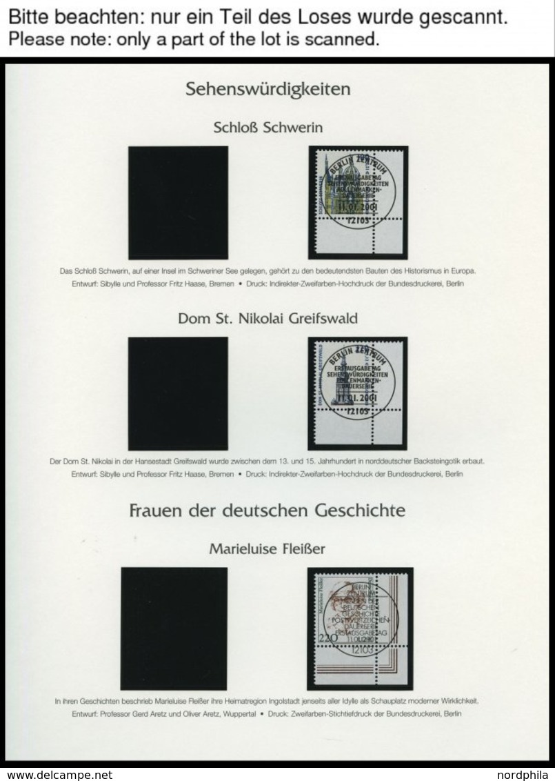 JAHRGÄNGE 2156-Bl. 57 O, 2001, Kompletter Jahrgang, Ohne Selbstklebende Marken, Jeweils Aus Der Rechten Unteren Bogeneck - Used Stamps