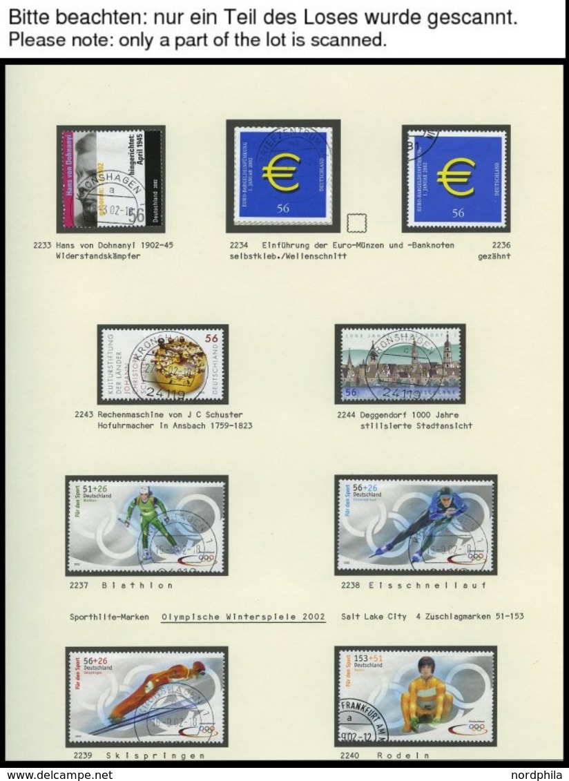 JAHRGÄNGE 2231-2304 O, 2002, Kompletter Jahrgang, Pracht, Mi. 125.- - Used Stamps
