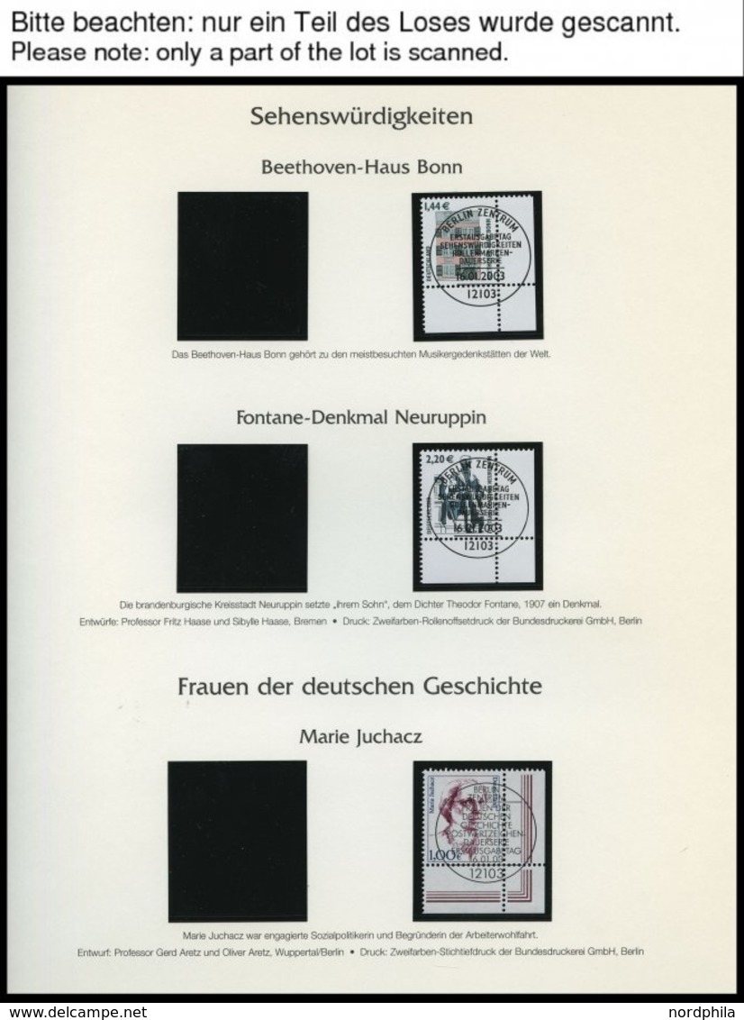 JAHRGÄNGE 2305-2373 O, 2003, Kompletter Jahrgang, Ohne Selbstklebende Marken, Jeweils Aus Der Rechten Unteren Bogenecke, - Gebruikt