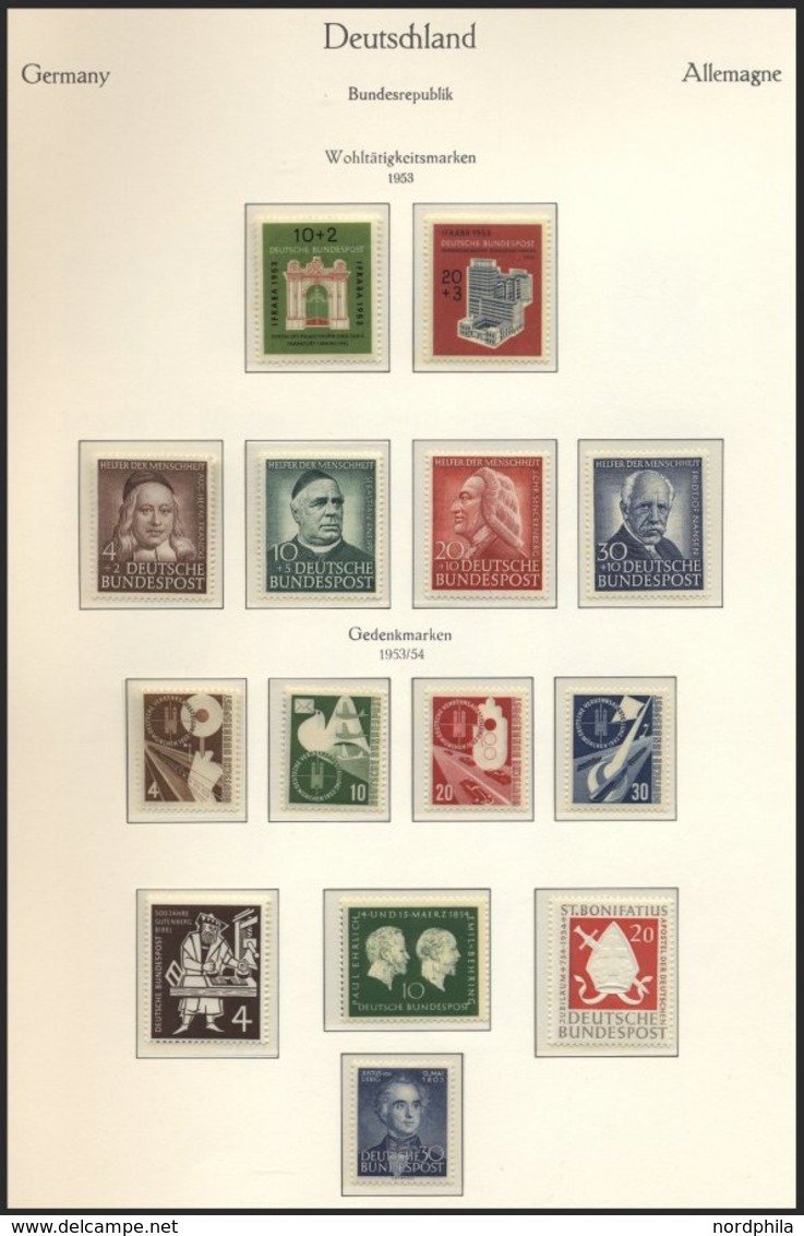 SAMMLUNGEN **, 1952-60, Postfrische Komplette Teilsammlung Bundesrepublik, Incl. Heuss Lumogen Und Liegendes Wz. Im KA-B - Used Stamps