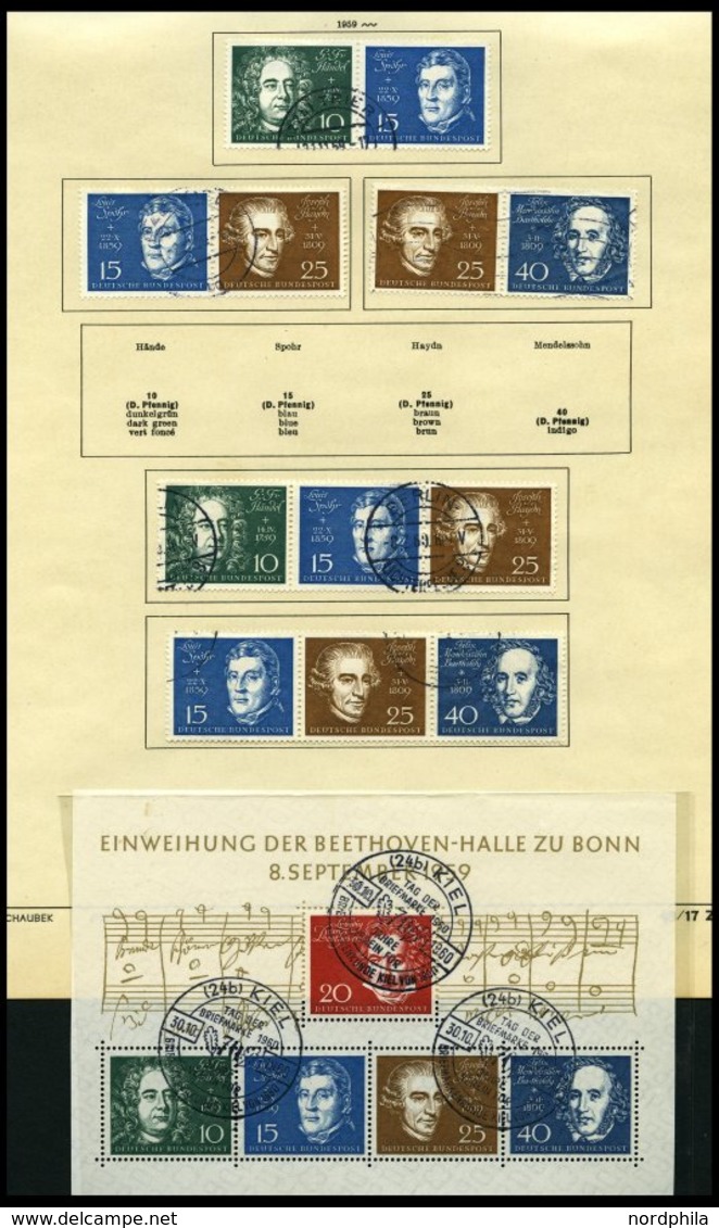 SAMMLUNGEN O, Komplette Saubere Gestempelte Sammlung Bund Von 1949-96 Im Schaubek-Album, Ohne Heuß Lumogen Und Wz. Liege - Usati