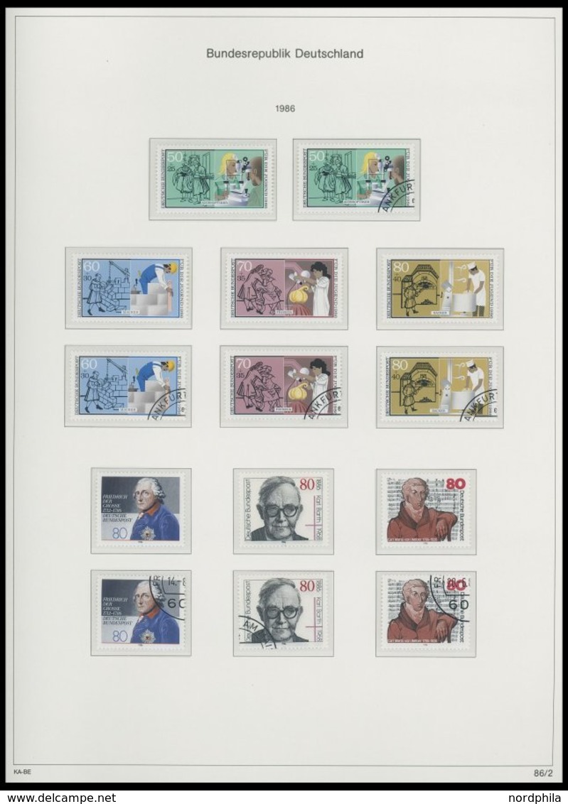 SAMMLUNGEN **,o , Sammlung Bundesrepublik Von 1974-87 In 2 KA-BE Bi-collcet Falzlosalben, Postfrisch Und Gestempelt Bis  - Used Stamps