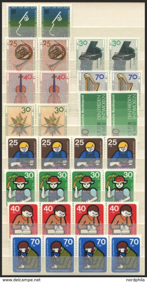 LOTS **, 1973-87, Partie Von über 250 Paaren Im Einsteckbuch, Dabei Auch Bessere Wie Nr. 1134-38, 1206-08 Und 1274-77 Je - Used Stamps