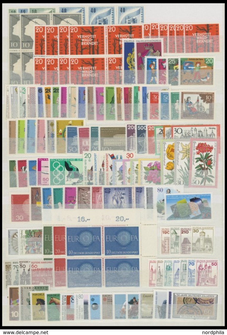 LOTS **, Kleine Postfrische Partie Bundesrepublik Von Ca. 1957-83, Prachterhaltung, Mi. über 300.- - Usati