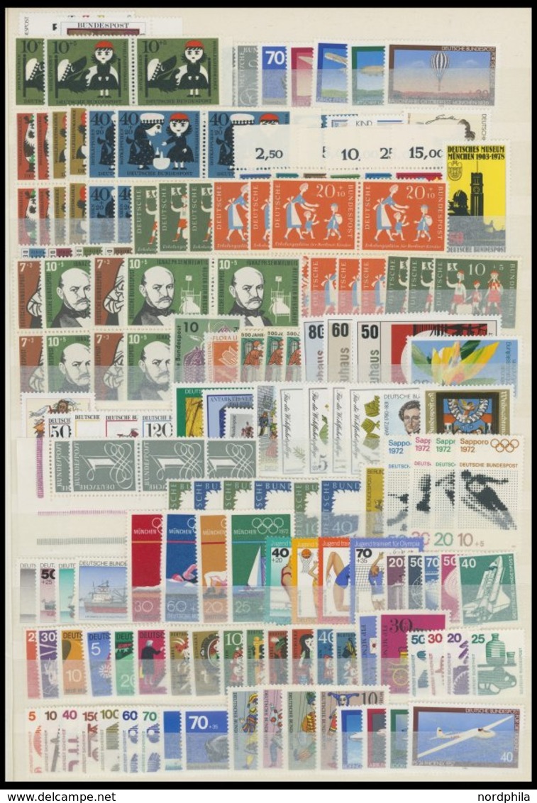 LOTS **, Kleine Postfrische Partie Bundesrepublik Von Ca. 1957-83, Prachterhaltung, Mi. über 300.- - Usati