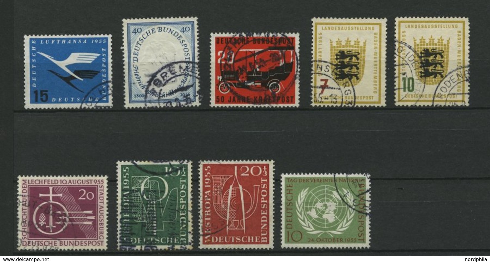 LOTS O, 1949-55, Gestempelte Partie Von 38 Verschiedenen Mittleren Werten, Saubere Bedarfserhaltung/feinst, Mi. 400.- - Used Stamps