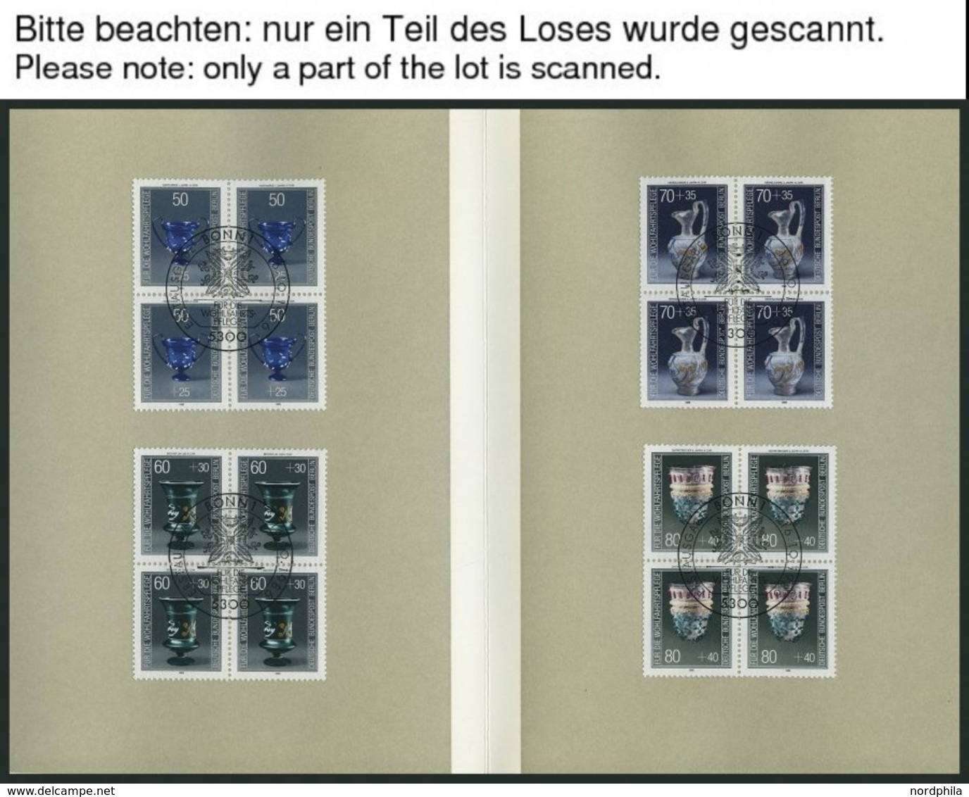 LOTS VB, BrfStk, 1986-2003, Wofa In Viererblocks Mit Ersttagssonderstempeln, In Großformatigen Faltkarten Des Bundesmini - Gebruikt