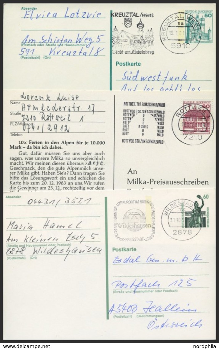 LOTS Ca. 1980-2000, Partie Von Ca. 200 Postkarten Und Ganzsachen Aus Sogenannter Rätselpost - Oblitérés