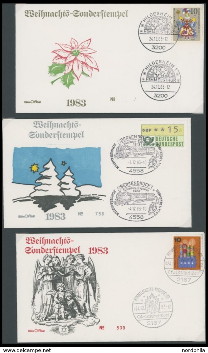 LOTS Weihnachts-Sonderstempel - Edition Weltbildverlag, 194 Nummerierte Und Frankierte Weihnachtsumschläge Von 1983-87 U - Usati