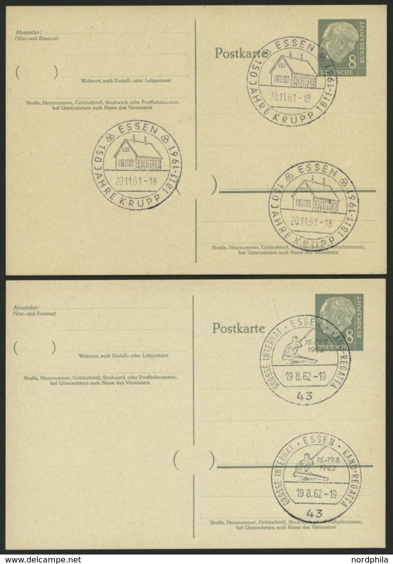 GANZSACHEN P 36 BRIEF, 1961, 8 Pf. Heuß Mit Postfachnummer Statt Postschließfachnummer, 2 Leer Gestempelte Karten Mit Ve - Collections