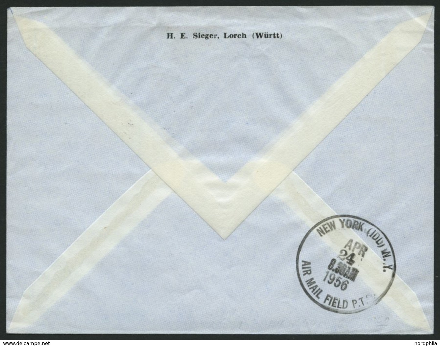 DEUTSCHE LUFTHANSA 59 BRIEF, 23.4.1956, Paris-New York, Prachtbrief - Usados