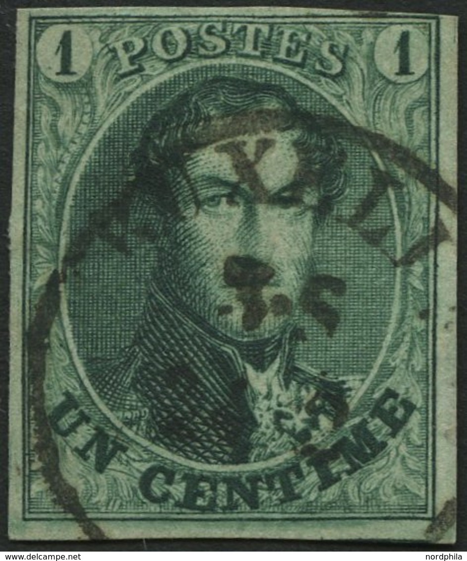 BELGIEN 6II O, 1858, 1 C. Grün, Pracht, Mi. 140.- - Belgio