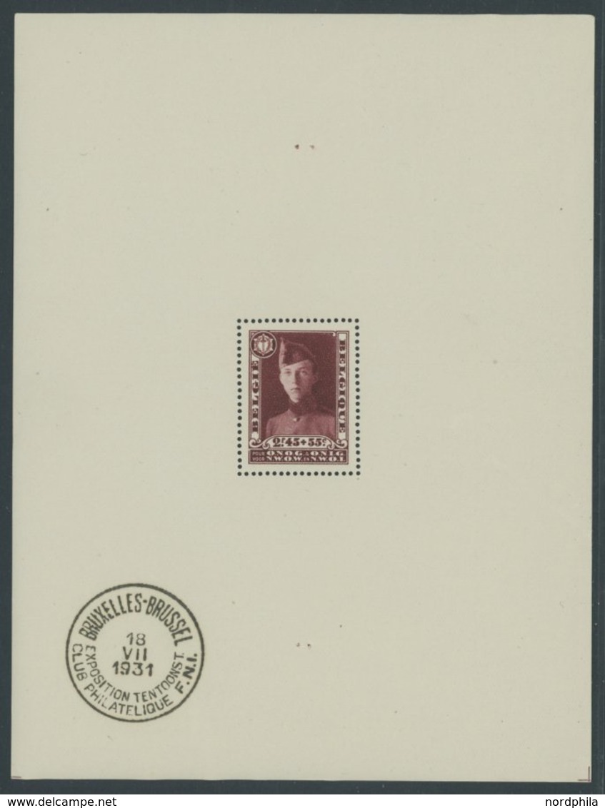 BELGIEN Bl. 2 **, 1931, Block Kriegsinvaliden, übliche Ränder, Pracht, Mi. 600.- - Belgio