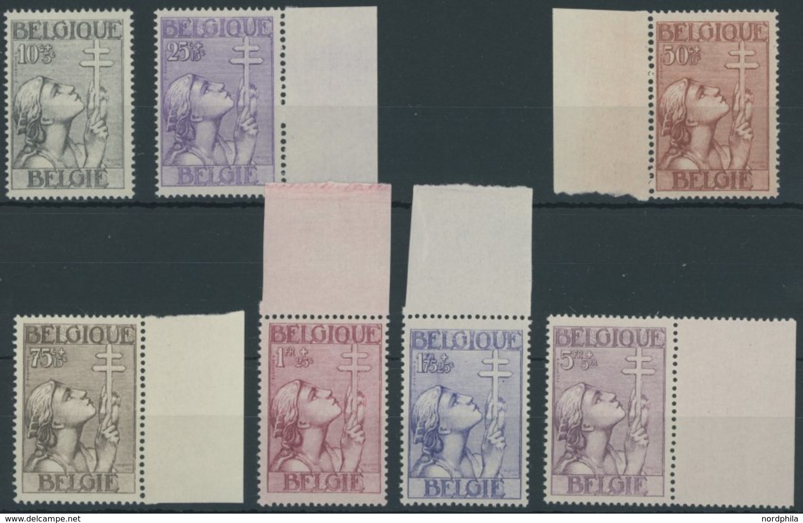 BELGIEN 366-72 **, 1933, Tuberkulose, Prachtsatz, Mi. 800.- - België