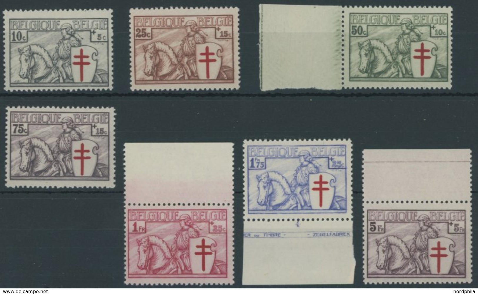 BELGIEN 386-92 **, 1934, Tuberkulose, Prachtsatz, Mi. 420.- - België