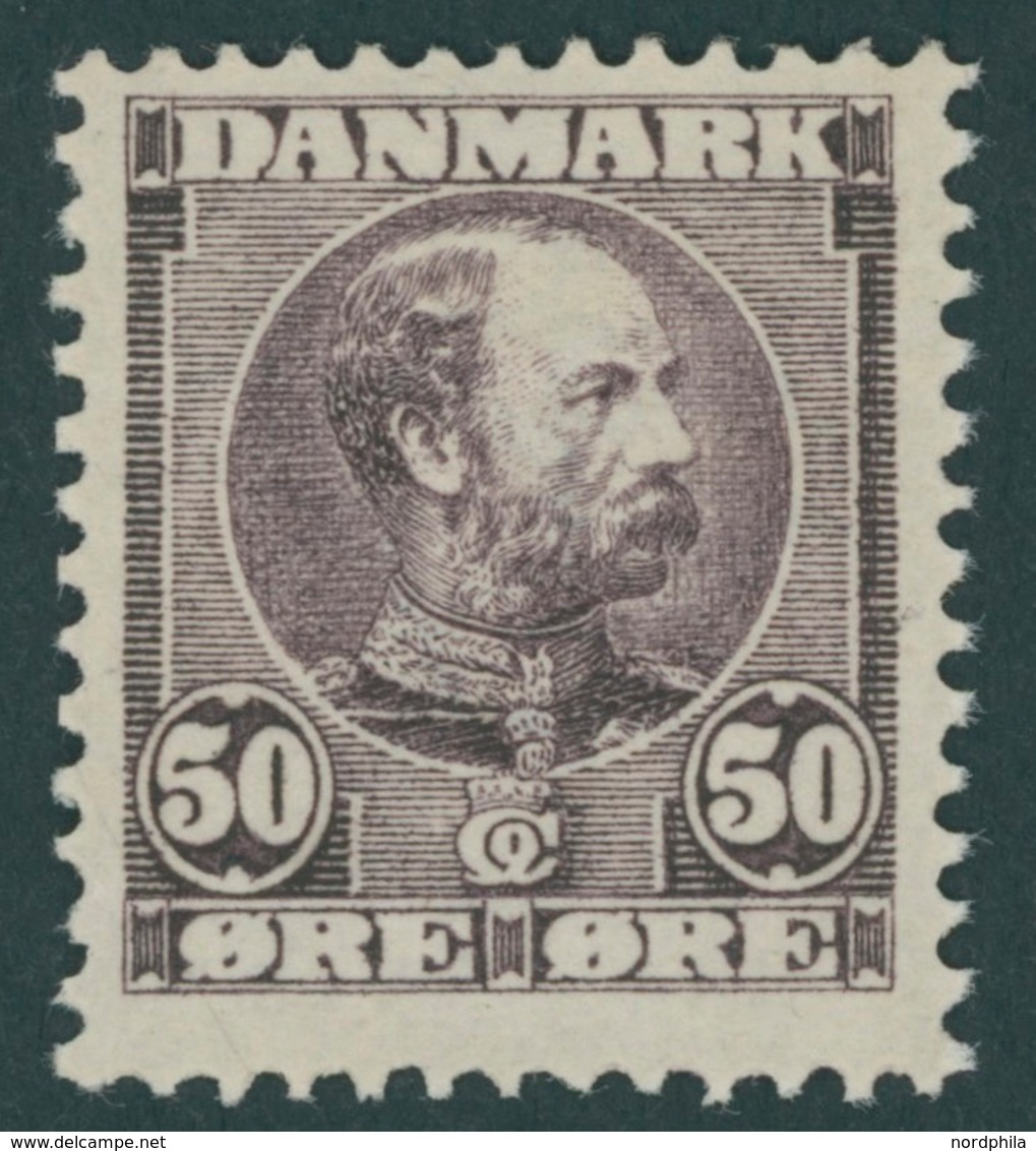 DÄNEMARK 51 **, 1905, 50 Ø Dunkellila, Postfrisch,Pracht - Usado