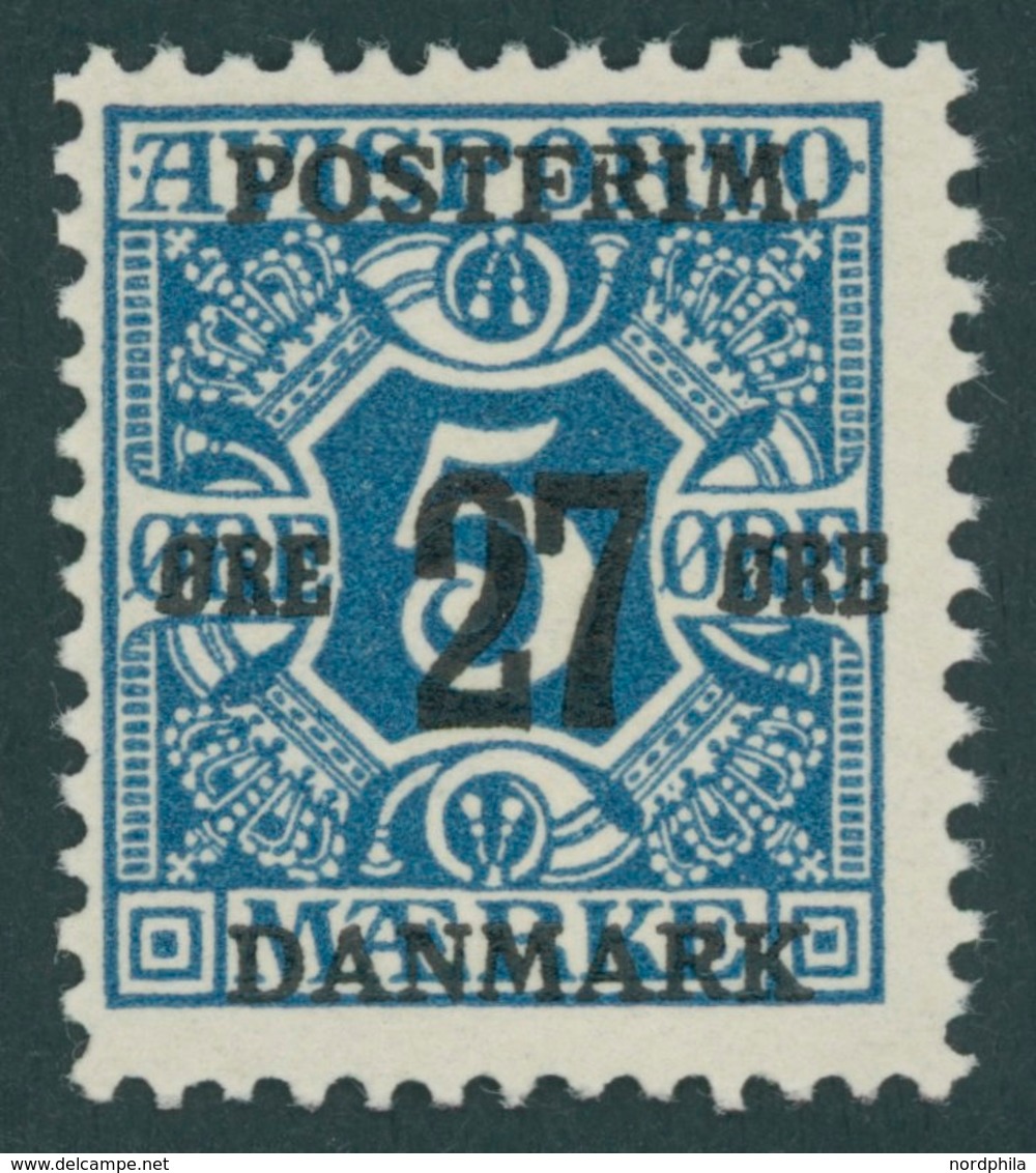 DÄNEMARK 85X **, 1918, 27 Ø Auf 5 Ø Blau, Wz. 1Z, Postfrisch, Pracht - Used Stamps