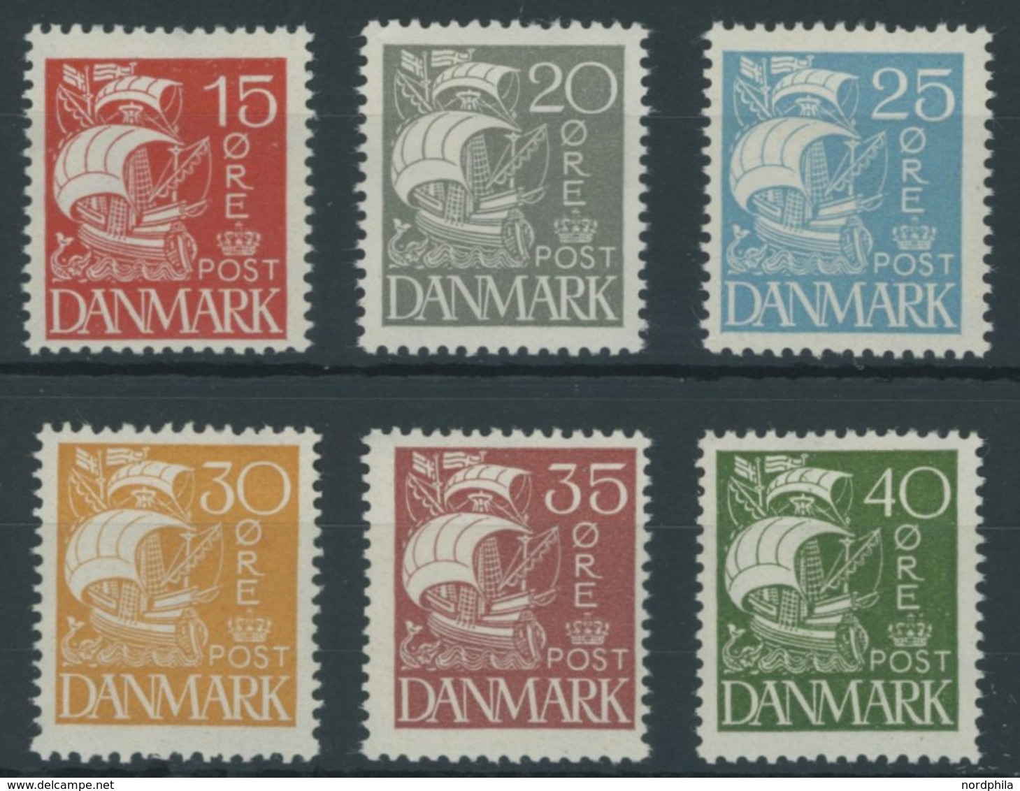 DÄNEMARK 168-73 **, 1927, Karavelle, Postfrischer, Prachtsatz, Mi. 95.- - Oblitérés