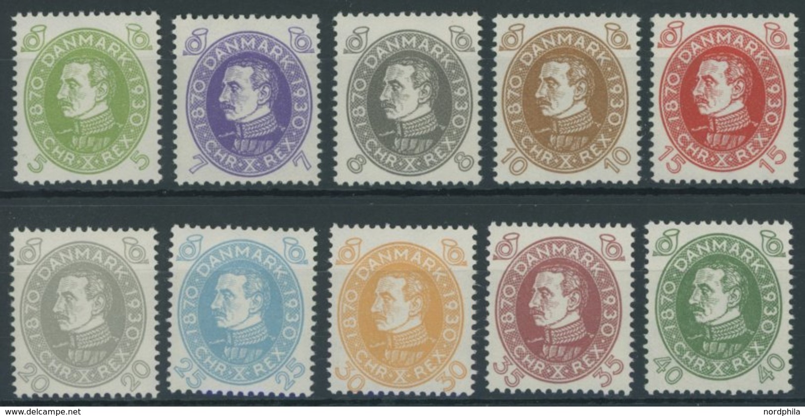 DÄNEMARK 185-94 **, 1930, 60. Geburtstag, Postfrischer Prachtsatz, Mi. 200.- - Used Stamps