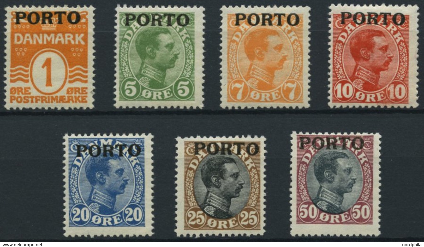 PORTOMARKEN P 1-7 *, 1921, Freimarken, Falzrest, Prachtsatz - Altri & Non Classificati