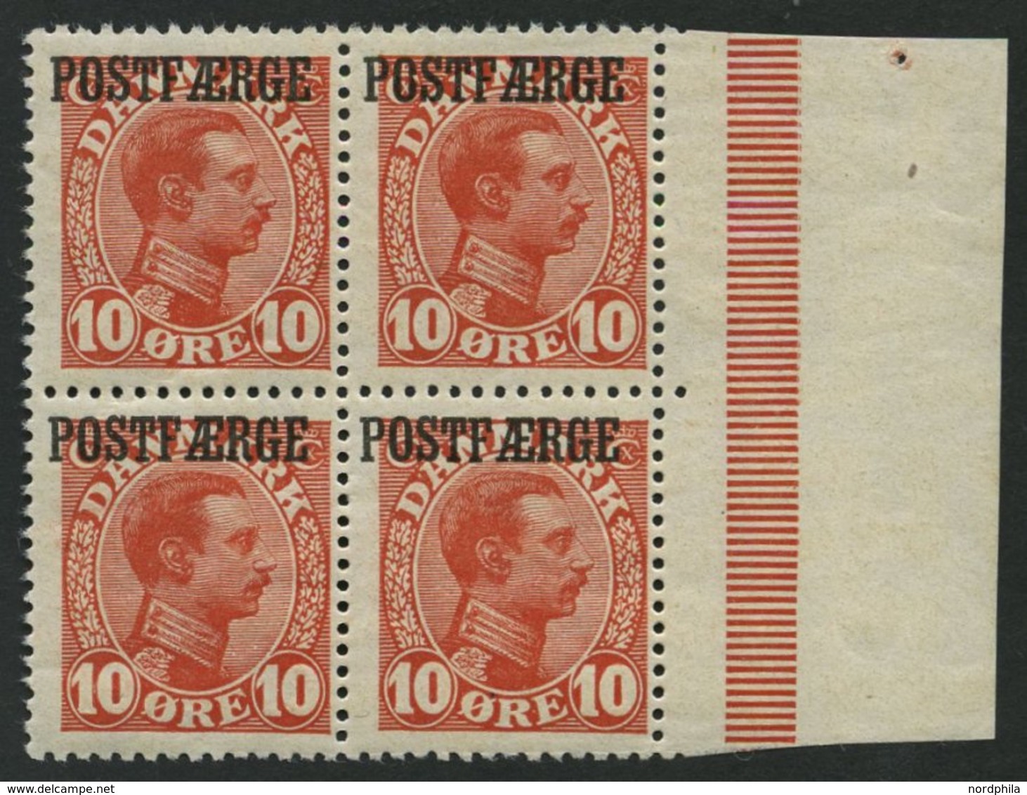 POSTFÄHREMARKEN Pf 1 VB **, *, 1919, 10 Ø Rot Im Randviererblock, 2 Werte Postfrisch, Pracht - Andere & Zonder Classificatie