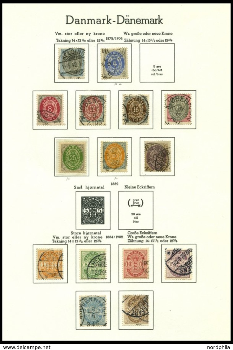 SAMMLUNGEN, LOTS O, Fast Nur Gestempelte Sammlung Dänemark Von 1851-1958 Mit Diversen Mittleren Werten, Feinst/Pracht, B - Other & Unclassified