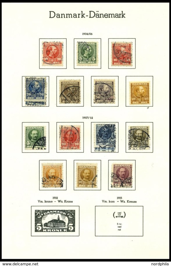 SAMMLUNGEN, LOTS O, Fast Nur Gestempelte Sammlung Dänemark Von 1851-1958 Mit Diversen Mittleren Werten, Feinst/Pracht, B - Other & Unclassified