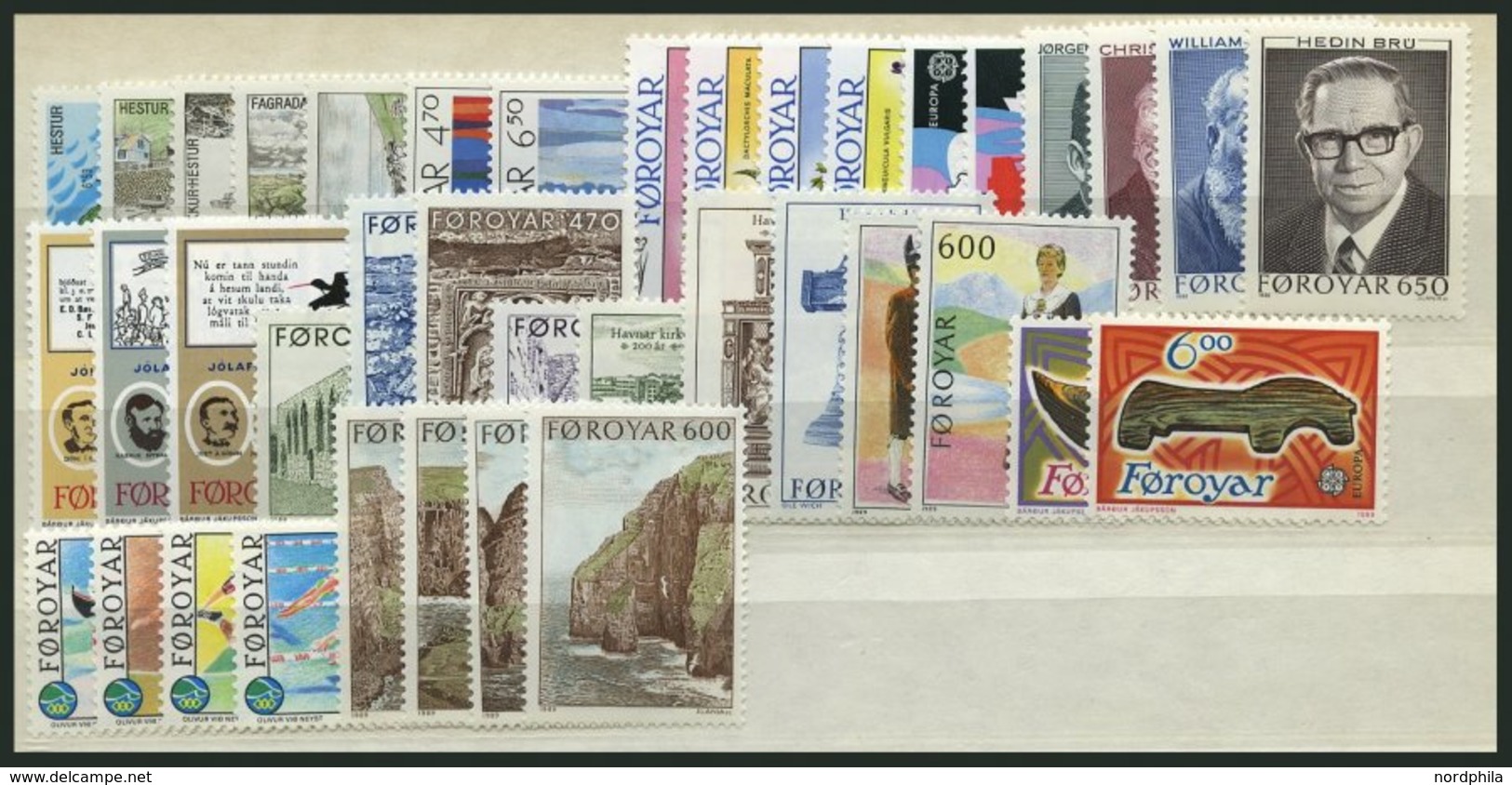 FÄRÖER 7-367 **, 1975-99, Komplette Partie Auf Einsteckseiten, Pracht, Mi. 620.- - Autres & Non Classés