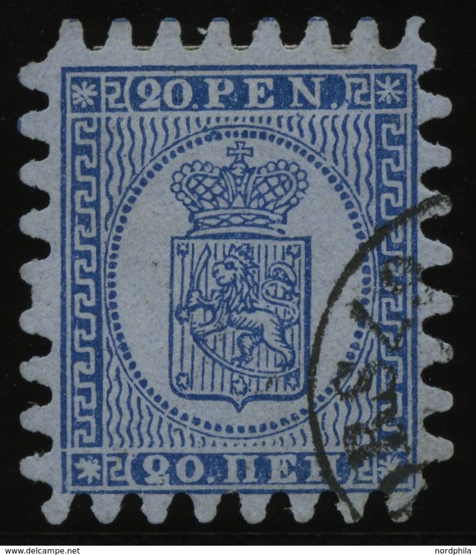 FINNLAND 8B O, 1866, 20 P. Blau, Alle Zungen, Pracht - Other & Unclassified