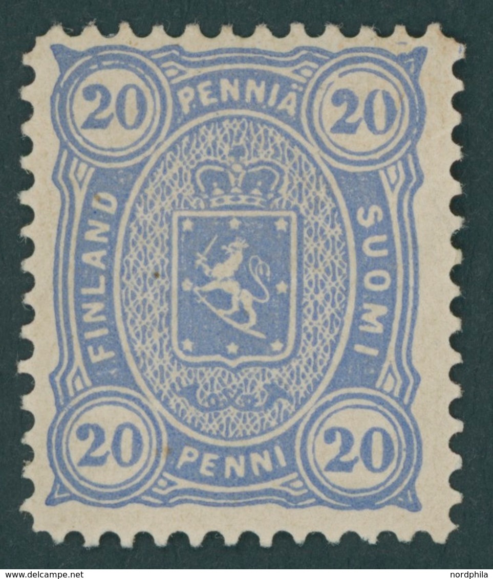 FINNLAND 16By *, 1881, 20 P. Blau, Gezähnt L 121/2, Falzrest, Pracht, Mi. 70.- - Otros & Sin Clasificación