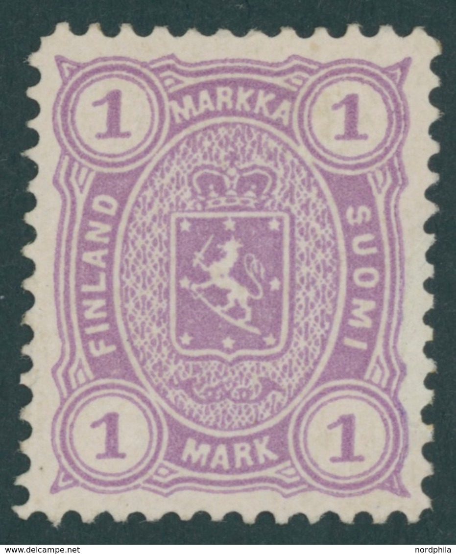 FINNLAND 19By *, 1882, 1 M. Violett, Gezähnt L 121/2, Falzrest, Kabinett, Mi. 500.- - Otros & Sin Clasificación